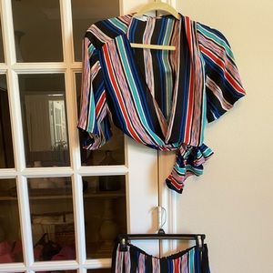 Stripe two-piece set